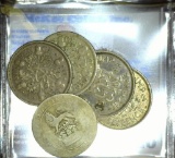 1921, 29, 30, 41, & 42 Great Britain Silver Six Pence coins.