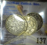 1929, 33, 39, 40, & 42 Great Britain Silver Six Pence coins.