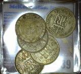 1926, 36,39, 42, & 43 Great Britain Silver Six Pence coins.