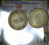 1962 & 67 Netherlands Antilles Silver 1/4 Gulden Coins.