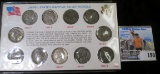 Eleven-piece World War II Circulated Silver Jefferson Nickel set in a special holder.