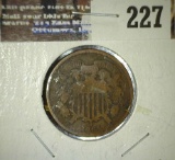 1864 Civil War Date U.S. Two Cent Piece.