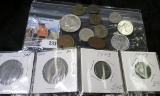 (4) 1943 U.S. Steel Cents; a few Canada Coins, tokens, 1968 D Silver half dollar; 1943 P Silver War