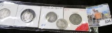 (5) Old U.S. Silver Barber Quarters. Circulated.