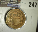 1865 Civil War Date U.S. Two Cent Piece.