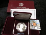 1998 S Robert F. Kennedy Commemorative Proof Silver Dollar in original box of issue with C.O.A..