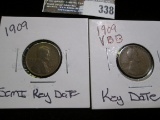 1909 P & P VDB Lincoln Cents.