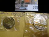 Gem BU 1965 Austria 50 Groschen & Schilling Coins in cellophane and manilla envelopes. Y103 & Y104.