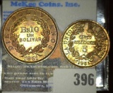 1951 Republic of Bolivia Five & Ten Bloivianos, BU.