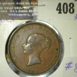 1854 New Brunswick Half Penny token - F-VF