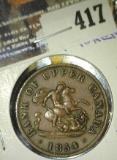1854 Bank of Upper Canada 1/2  Penny token - VF