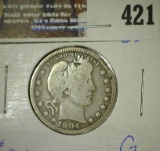 1904 Barber Quarter - Good