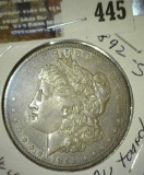 1892-S Morgan $  AU toned  look this one up!