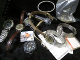 Group of Old Wrist watches and etc. Includes a Pepsi Cola Wristwatch with leather band. Nothing has