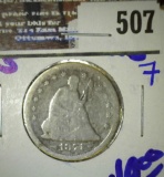 1874-S Seated Quarter With Arrows