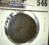 English 1775 Half Penny With A Unique Counterstamp