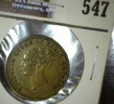 1864 British Jetton With Queen Victoria On The Front 