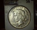 1928 P Silver Peace Dollar, Key date. VF.
