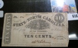 The Stet Of North Carolina 1862 Ten Cent Fractional Note