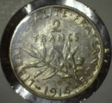 1914 French 2 Francs