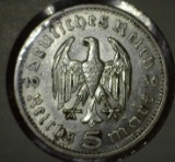 Germany 1936-A Silver 5 Marks