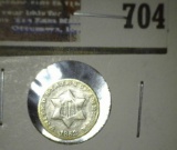 1852 Silver Three Cent Piece