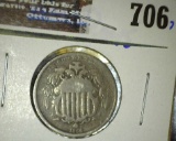 1866 Shield Nickel With Rays