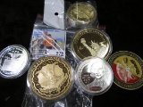 Medals Lot Includes 1st Squadron 9th Us Cavalry Challenge Coin, Abraham Lincoln Medal, Washington D.