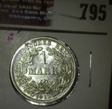 Germany 1915-F Silver 1 Marks