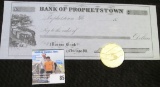 1850 era unissued counter check from 
