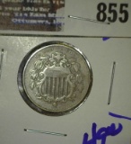 1867 No Rays Shield Nickel