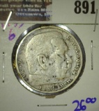 Germany 1935-G Silver 5 Marks Coin\