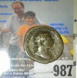 Roman Empire Trajan Silver Denarius Ad 112-114
