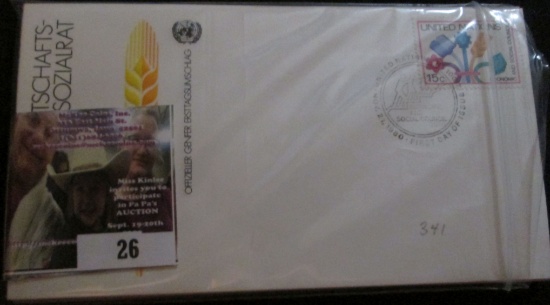 (15) Different United Nations First Day Of Issue Stamped Covers.