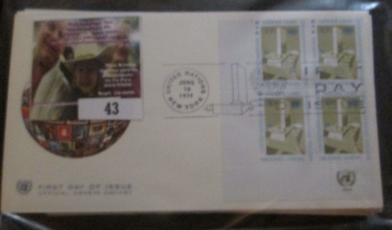 (30) United Nations First Day Of Issue Stamped Covers.