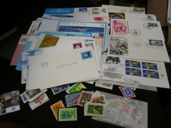 Large Group Of United Nations Mint & Cancelled Stamps & Covers.