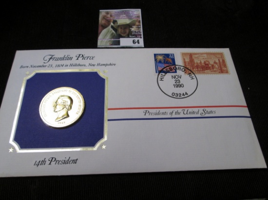 1853 Franklin Pierce Indian Peace Medal In A Stamped & Postmarked Cover Presidents Of The United Sta