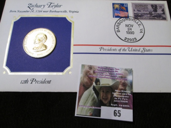 1849 Zachary Taylor Indian Peace Medal In A Stamped & Postmarked Cover Presidents Of The United Stat