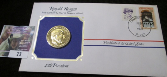 1981 Ronald Reagan Inauguration Medal In A Stamped Presidents Of The United States Cover