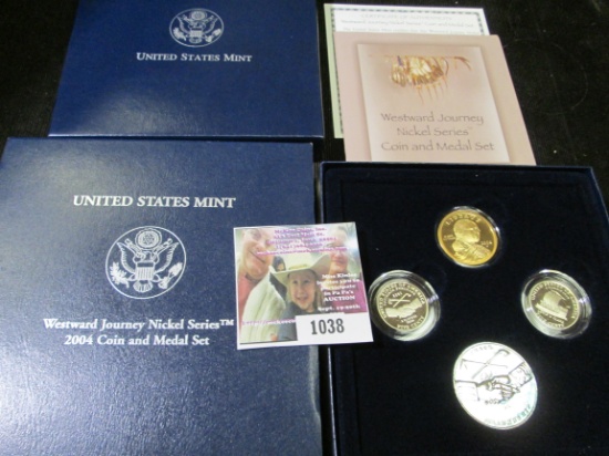 2004 Westward Journey Nickel Series Coin and Medal Set. All proof and in original box of issue.