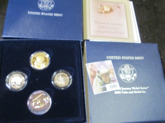 2005 Westward Journey Nickel Series Coin and Medal Set. All proof and in original box of issue.