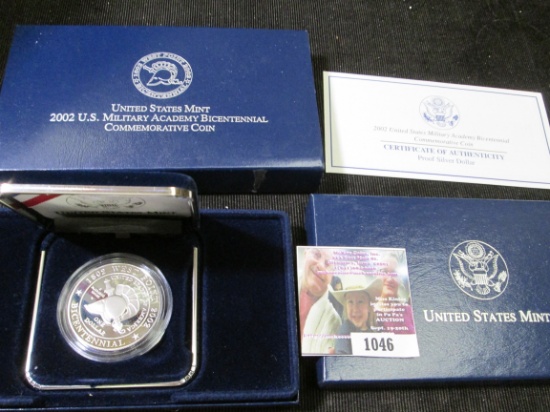 2002 United States Mint U.S. Military Academy Bicentennial Commemorative Silver Dollar in original c