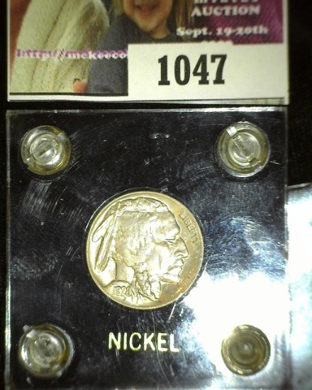 1928 D Buffalo Nickel, Gem BU.  Stored in a black Capital holder with gold lettering.