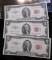 3- Crisp And Consecutive Series Of 1953-B Two Dollar Red Seal Notes