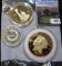 Replica Gold Plated Copy Of The $50 Gold Coin, Abraham Lincoln Medal, And A Large Copy 1913 V Nickel