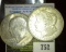 1921 P Morgan Silver Dollar, EF & 1971 Eisenhower Dollar.