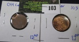 (2) Off Center Lincoln Memorial Cents