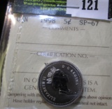 1998 Canadian Nickel Graded Specimen 67