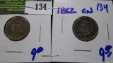 1860-Cn And 1862-Cn Indian Head Cents