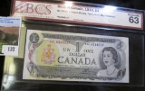 Bank Of Canada Series 1973 One Dollar Replacement Star Note Dated Unc 63